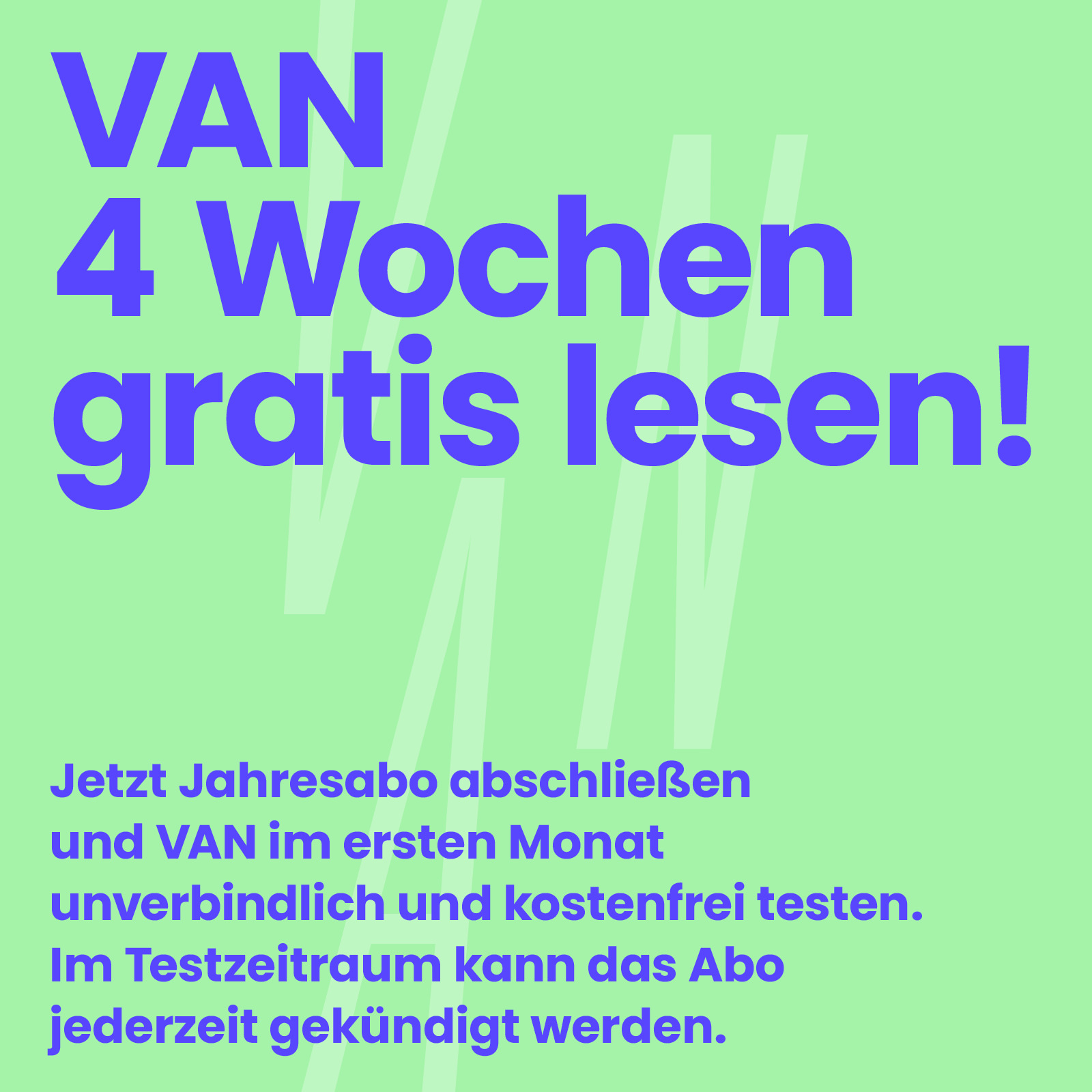 VAN Jahresabo mit Testmonat und gratis VAN Tasche (Kopie)